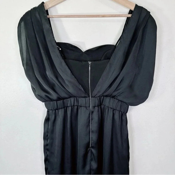 BCBGeneration Womens XS Black Layered Satin Sheath Dress Party Cocktail  Evening - Picture 8 of 11